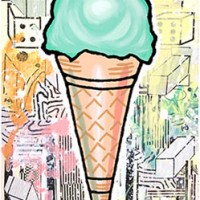 Donald Baechler,
Mint, 2007,
silkscreen,
57 3/4 x 40 1/2 inches