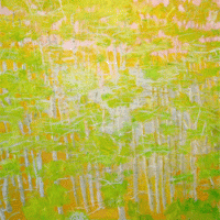 Birches by a Pond, 2007, oil on canvas, 79 x 68 inches