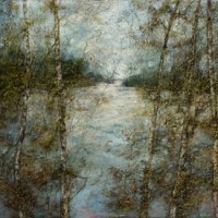 Joan Elliott, Splice, 2009,
Oil on canvas wrapped panel,
11 x 12 inches