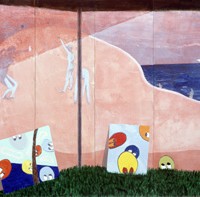 Gerald Donato,
Beach, 1999,
Acrylic on panel,
80 x 153 1/2 inches