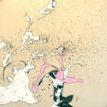 Heide Trepanier,  Smart vs. Pretty, 2009,  Ink and acrylic on linen,  24 x 24 inches