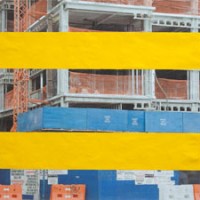 James Hyde,
Notice, 2009,
Acrylic enamel on archival inkjet print on stretched linen
, 42 x 70 1/2 inches