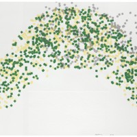 Richard Tuttle, Metal Shoes, 7, 2009, Lithograph and screenprint with cooper plate embossment, 28 x 37 1/2 inches, Edition 30