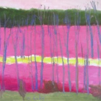 Wolf Kahn, Yellow Stripe - Second Version, 2010, Oil on canvas, 24 x 26 inches