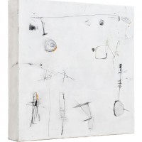 Paint Me a Drawing, 2011, oil and wax on panel, 24 x 24 x 4 inches
