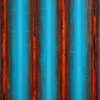 Robert Stuart, Blue & Rust, 2011, Oil and wax on canvas, 50 x 36 inches
