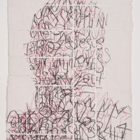 Ben Durham, Untitled 7, 2011, Graphite and ink on cut handmade paper, 20 x 28 inches