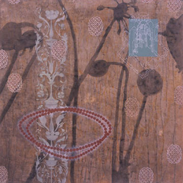 Byzantium, 2005,  acrylic, pigment, charcoal and chalk on handmade paper,  39 x 39 inches