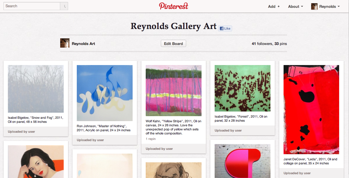 Reynolds Gallery is now on Pinterest