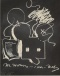 M.Mouse (With) 1 Ear (Equals) Tea Bag Blackboard Version (1965), 1973, 2-color screenprint / lithograph, wiped with talcum powdwer Framed Dimensions: 19.5 x 16 inches, Edition of 300, with 5 APs
