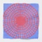 Wheel House (Red/Blue), 2020, handmade paper - abaca and cotton, 16 x 16 inches